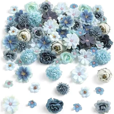 Produktbild von Künstliche Rosen 80 Stück – 4 cm Seidenblumen für DIY, Hochzeit & Deko – Blau