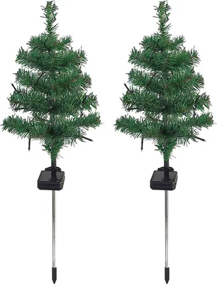 Produktbild von Solarbetriebene Weihnachtsbaumbeleuchtung, Weihnachtsatmosphaerenbeleuchtung, bunte LED-Lichter fuer Garten, Hof, Terrasse, wasserdichte Landschaftsbeleuchtung im Freien