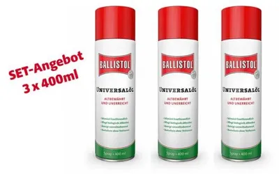 Immagine prodotto di Set Ballistol 3 x olio spray universale, 400 ml 21810 (3 bombolette da 400 ml ciascuna)