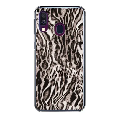Produktbild von MuchoWow® Handyhülle Schutzhülle Hülle für Samsung Galaxy A40 Pantherdruck - Formen - Schwarz - Braun Silikon Softcase Handy Hülle - Handy-Tasche