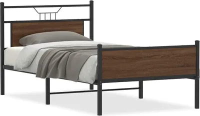 Image de Cadre de lit sans matelas chêne marron 100x190 cm