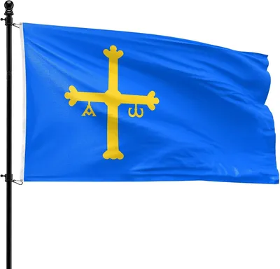 Imagen del producto de Bandera asturiana, 90 x 150 cm, de poliéster, para asta de bandera