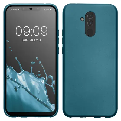 Produktbild von kwmobile Handyhülle für Huawei Mate 20 Lite Hülle - Silikon Case metallisch schimmernd - Schutzhülle Cover - Metallic Karibikblau