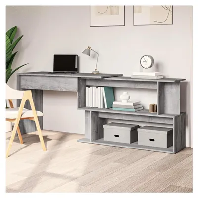Produktbild von Eckschreibtisch Grau Sonoma 200x50x76 cm Holzwerkstoff