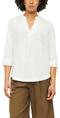 Produktbild von s.Oliver Damen Bluse – Leinenmix, 3/4-Ärmel, All-Over-Print