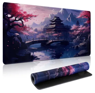 Productafbeelding van XXL muismat, muismat van 900 x 400 mm, gaming muismat met gestikte randen, verbeterde precisie en snelheid, antislip muismat voor op het bureau (E)