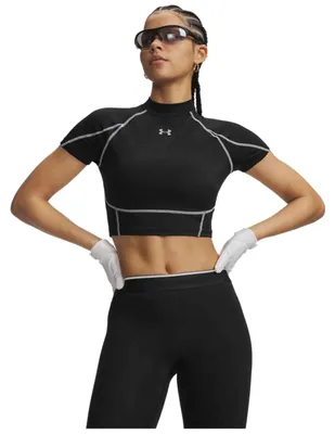 Productafbeelding van T-shirt Under Armour HeatGear Elite Crop Mock voor Dames