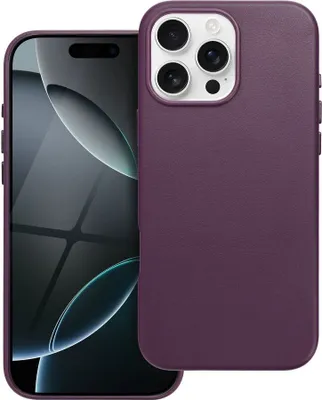Imagen del producto de Funda de cuero para iPhone 16 Pro Max, compatible con MagSafe, color morado oscuro