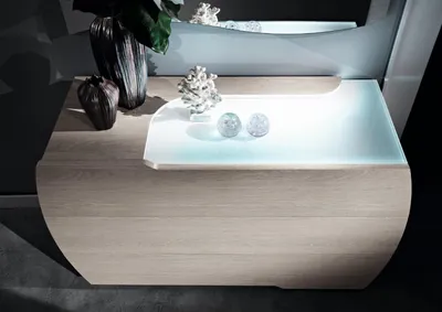Produktbild von Garnitur Gruppe Holz Schlafzimmer Design Schrank Set Kommode Spiegel Kommoden
