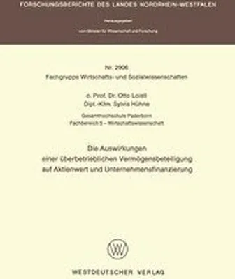Obrázek produktu pro Die Auswirkungen einer Überbetrieblichen Vermögensbeteiligung auf Aktienwert und Unternehmensfinanzierung