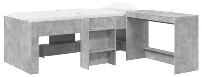 Obrázek produktu pro Dvě postele do výšky pro děti se stolem, barva šedá (beton)