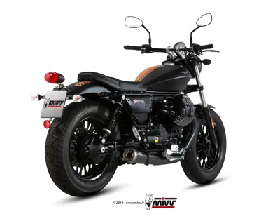 Produktbild von Mivv SPORT Schalldämpfer GHIBLI 2 SLIP-ON Edelstahl & schwarze Keramik für MOTO GUZZI V9 BOBBER / RO