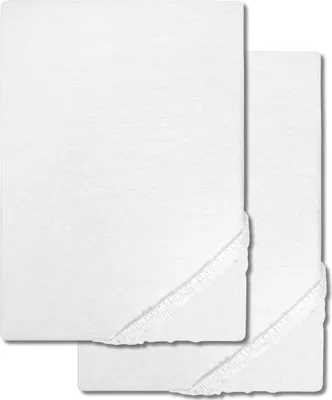 Produktbild von Doppelpack CloudComfort Basic Spannbettlaken Jersey-Stretch weiß 140 x 190 - 160 x 200 cm (2 Stück)