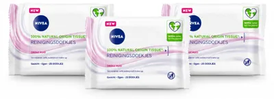 Imagen del producto de 3 toallitas limpiadoras suaves NIVEA para piel seca y sensible - Paquete económico - 3 unidades