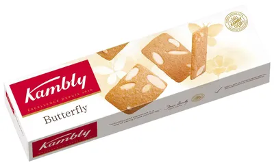 Immagine prodotto di Kambly Butterfly biscotti al burro sottilissimi con mandorle 100g