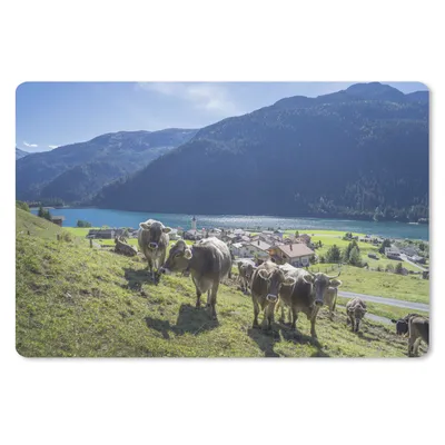 Produktbild von MuchoWow® Mauspad Mousepad Kühe - Wasser - Alpen 27x18 cm - Mousepads - Maus Mat - Pad - Mausunterlage - Büroartikel - Desk Matten