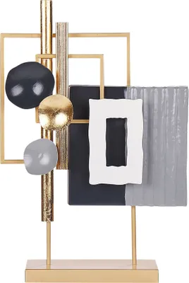 Produktbild von BELIANI Dekofigur Gold u. Schwarz Metall 45 cm Hoch mit Geometrischen Formen Modernes Design Antik-Optik Wohnzimmer Schlafzimmer Esszimmer Dekoration