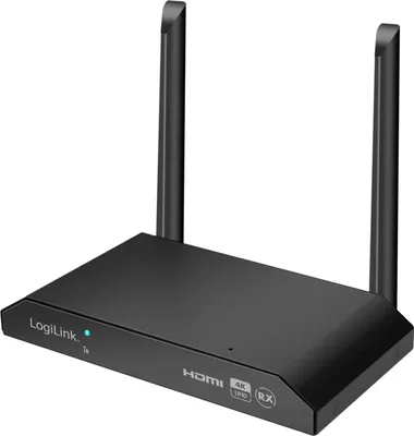 Produktbild von LogiLink HDW0103AR, 3840 x 2160 Pixel, AV-Receiver, 150 m, Verkabelt & Kabellos, Schwarz, HDCP