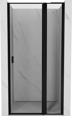 Produktbild von Mexen Mist L Duschtür rechts öffnend 115 cm, schwarzer Rahmen, schwarz - 8A4L-115-000-70-70-P