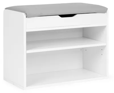 Produktbild von ModernHome CHXG01 Schuhschrank mit Klappsitz, 2 Einlegeböden, weiß