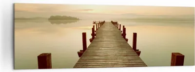 Produktbild von Bild auf Leinwand - Leinwandbild - Brücke See - 160x50cm - Wand Bild - Wanddeko - Wandbilder - Leinwanddruck - Bilder - Kunstdruck - Wanddekoration - Leinwand bilder - Wandkunst - AB160x50-3625