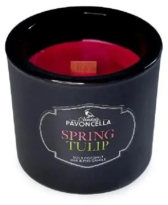 Produktbild von Sojakerze „Spring Tulip“, schwarz, 170 g – Pavoncella