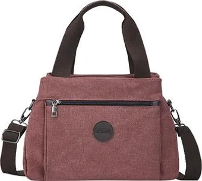 Zdjęcie produktu dla Retro Casual Damskie Torba Płótno Damskie przenośna torba na ramię Messenger Bag damska o dużej pojemności Torba płócienna z wieloma przegrodami FB-078 czerwona