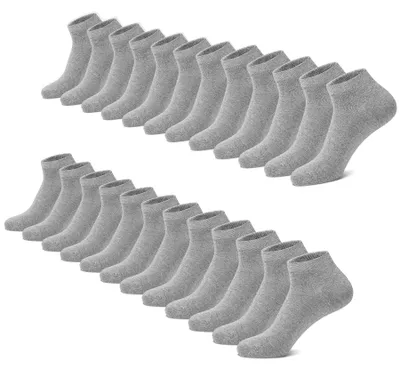 Produktbild von FALARY Sneaker Socken Herren Damen 12 Paar Kurze Halbsocken Baumwolle-Grau-35-38