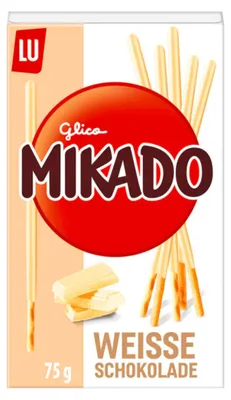 Zdjęcie produktu dla Mikado herbatnik z białej czekolady oblany jasną czekoladą 75 g