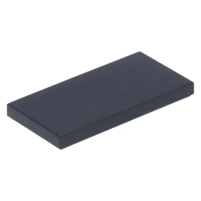 A single black LEGO tile is shown from a diagonal angle against a white background.