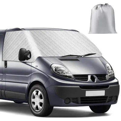 Obrázok produktu pre Kryt čelného skla pre vozidlá Renault Trafic (ročníky 2001-2014), striebornej farby, odolný voči poveternostným vplyvom, s UV ochranou