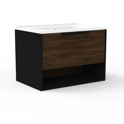 Produktbild von Fackelmann B.PARIS Badmöbel Set, 2-teilig, 70 cm breit, Braun/Schwarz