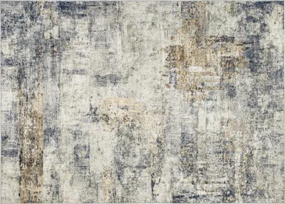 Produktbild von Moderner Wohnzimmerteppich 160x230 cm Grau - Abstraktes Kunst-Muster Waschbar - Rutschfester Teppich für Schlafzimmer & Flur