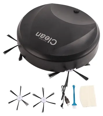 Produktbild von Roboter-Staubsauger, intelligent, kabellos, geräuscharm, USB-Aufladung, automatischer Reinigungsroboter zum Kehren und Wischen, Schwarz