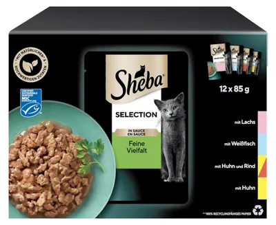 Immagine prodotto di SHEBA® bustine porzione Selezione Multipack in Salsa Varietà Fine MSC 4 x 12 x 85g
