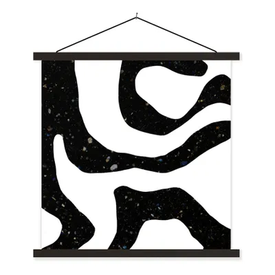 Produktbild von MuchoWow® Textilposter Abstrakt - Minimalismus - Design 90x90 cm mit schwarzem Rahmen - Magnetisches