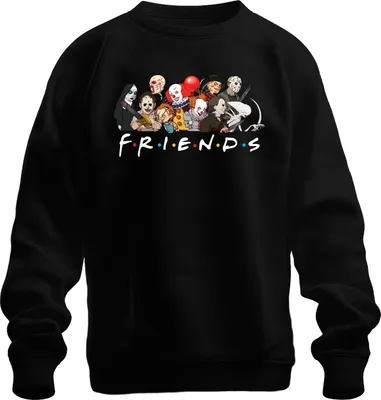 Obrázok produktu pre FRIENDS Horor Ikonen Pennywise Chucky Michael Jason Freddy Fans Uni mikina, Schwarz, M