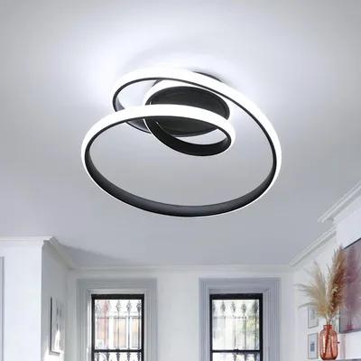 Produktbild von Comely Deckenlampe LED 36W Kreative Spirale Deckenleuchte Schwarz, 6500K