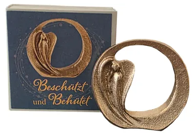 Schutzengel aus Bronze, gold, 3,8 cm, Mini-Geschenk