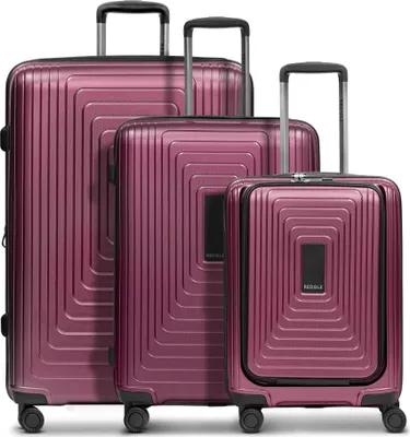 Produktbild von REDOLZ mit Laptopfach Essentials 14 Trolley Set 3-teilig ( S Exp. Front Pocket ) Aubergine Metallic violett 54cm