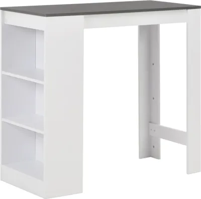 Produktbild von Esstisch Bartisch mit Regal Wei? 110 x 50 x 103 cm - Esszimmertisch Kš¹chentisch