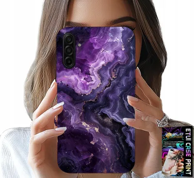 Image de Etui Do Samsung Galaxy A37 5G - Fioletowy Marmurek Modne Kobiece + Szkło