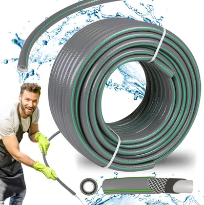 Produktbild von Gartenschlauch, 4-lagig, grau-grün 30m-1/2"