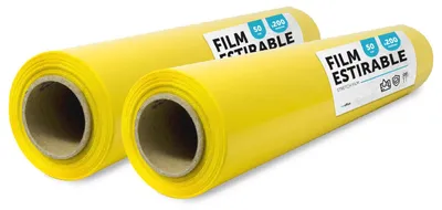 Imagen del producto de Película de embalaje amarilla, 50 cm x 200 m, 2 unidades, película protectora para muebles