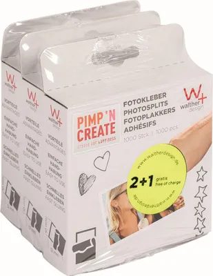 Produktbild von Walther, selbstklebende Punkte, sparsame Verpackung, 3000 Stück, 10x12 mm, weiß
