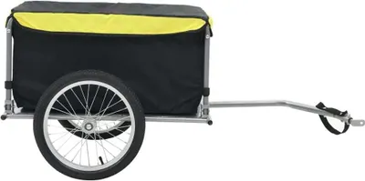 Produktbild von vidaXL Przyczepka rowerowa czarno-żółta 65 kg