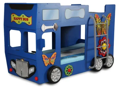 Immagine prodotto di Blaues Kinderbett Holz Möbel Doppelstockbett Feuerwehr Autobett Stilvoll
