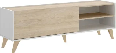 Image de Allesia - Meuble TV, 155x43x47h cm Chêne Marron, 2 Étagères