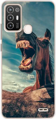 Produktbild von König Design Hülle kompatibel mit ZTE Blade A52 Kunststoff Soft Handyhülle - Handy Case Lustiges Pferd
