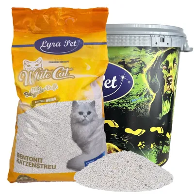 Produktbild von 15 Liter Lyra Pet® White Cat® Katzenstreu Bentonit mit Babypuderduft in 30 L Tonne